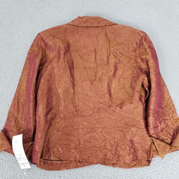 VINTAGE Joseph Ribkoff Jacket Womens 10 Orange Solid Casual Dress Suit‎ Coat New - Picture 10 of 11